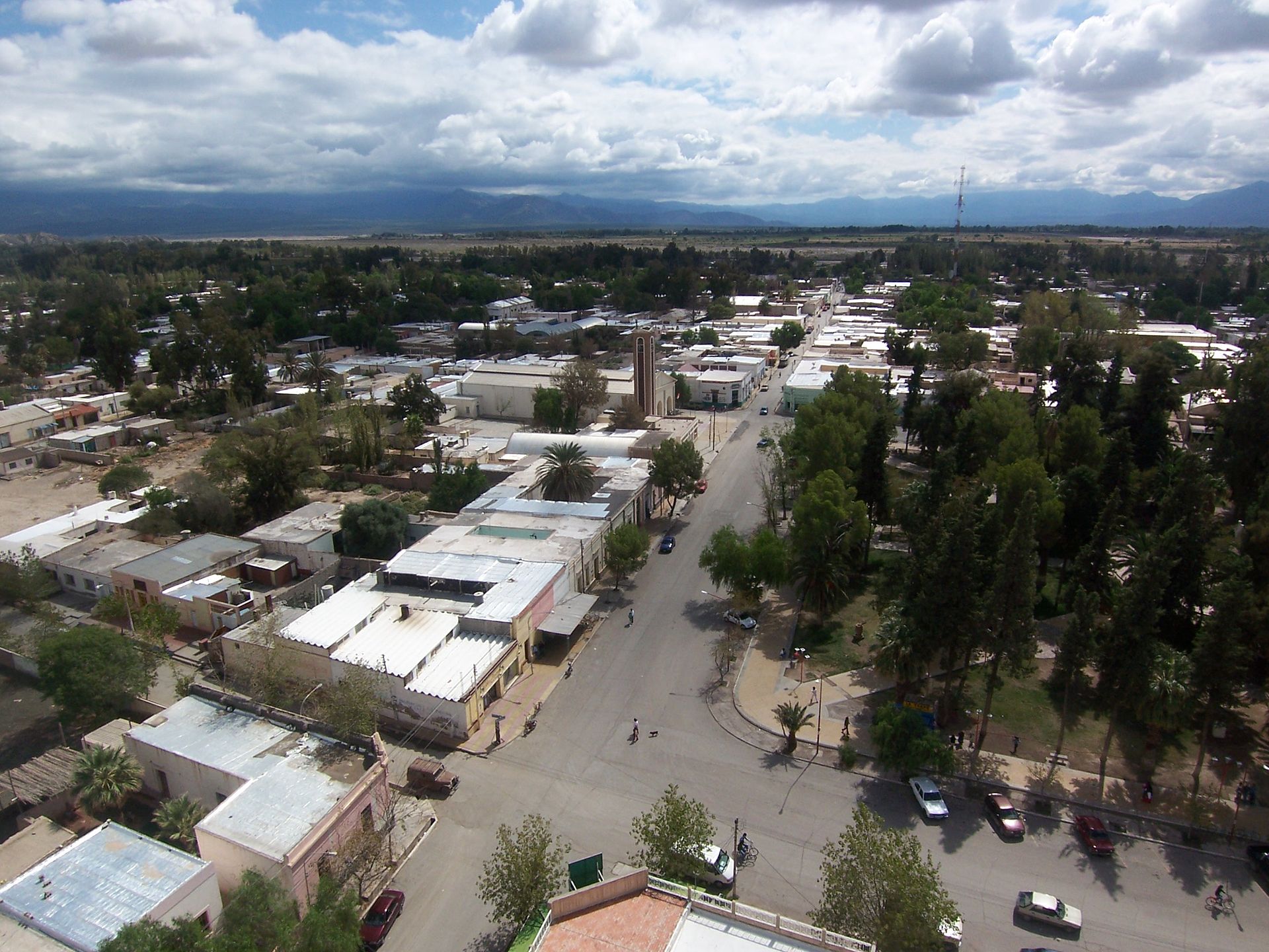 Vista aérea de San José de Jáchal, San Juan, Argentina